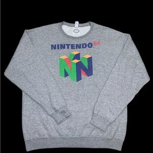 Grey Nintendo 64 Crewneck sweater Large